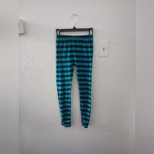 Simple Kids Pajama Bottoms - Teal and Black Stripes